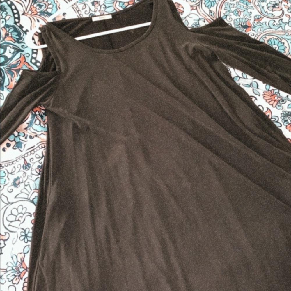 Long black tunic style cut out shoulders